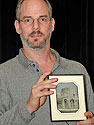 Mike Robinson with his Newport Tower daguerreotype